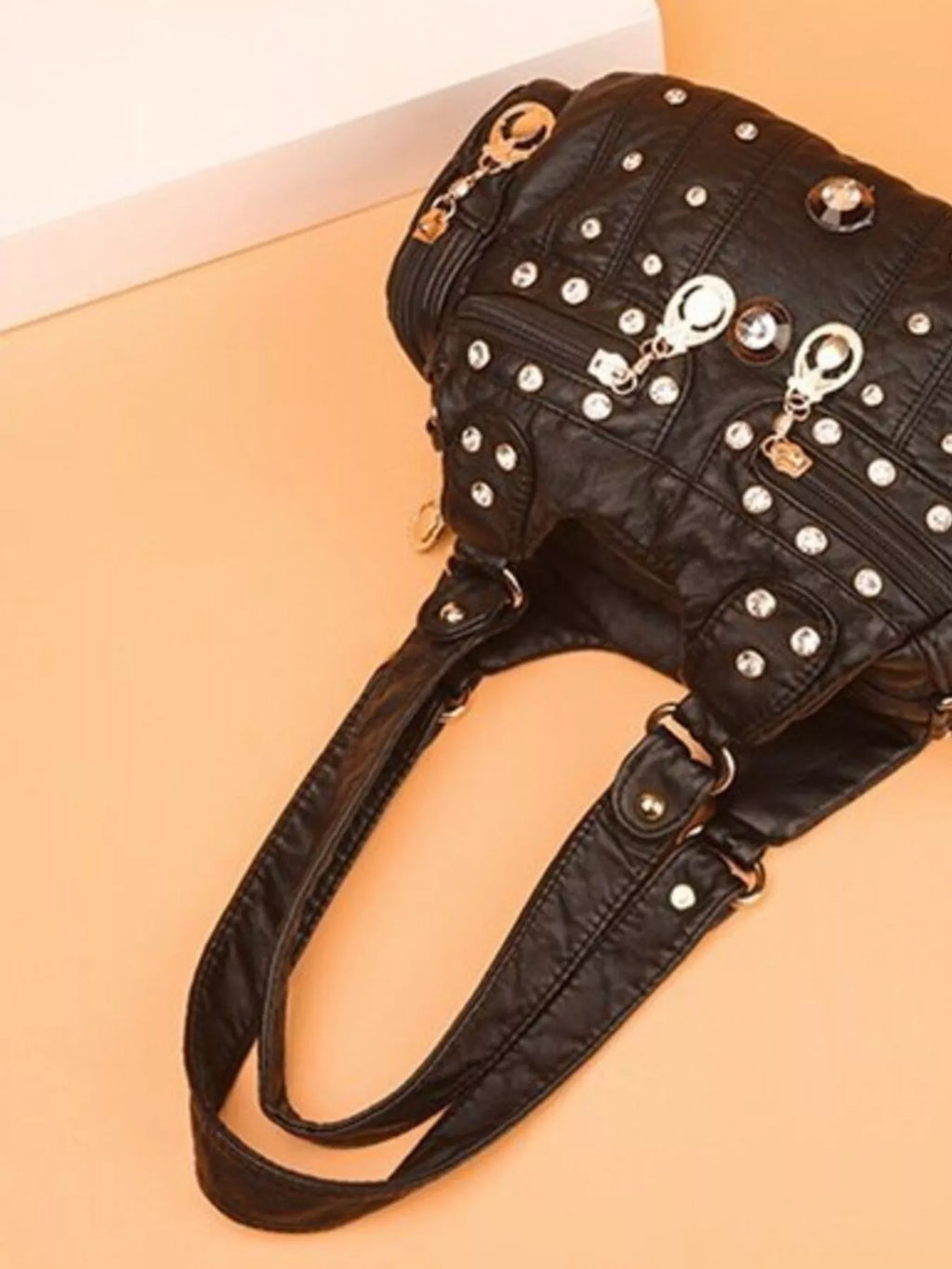 Rivet Decor Multifunctional Crossbody Bag