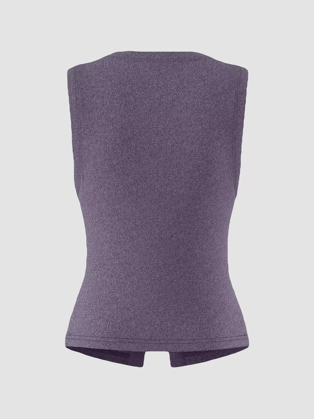 Ribbed Button-Front Sleeveless Tank