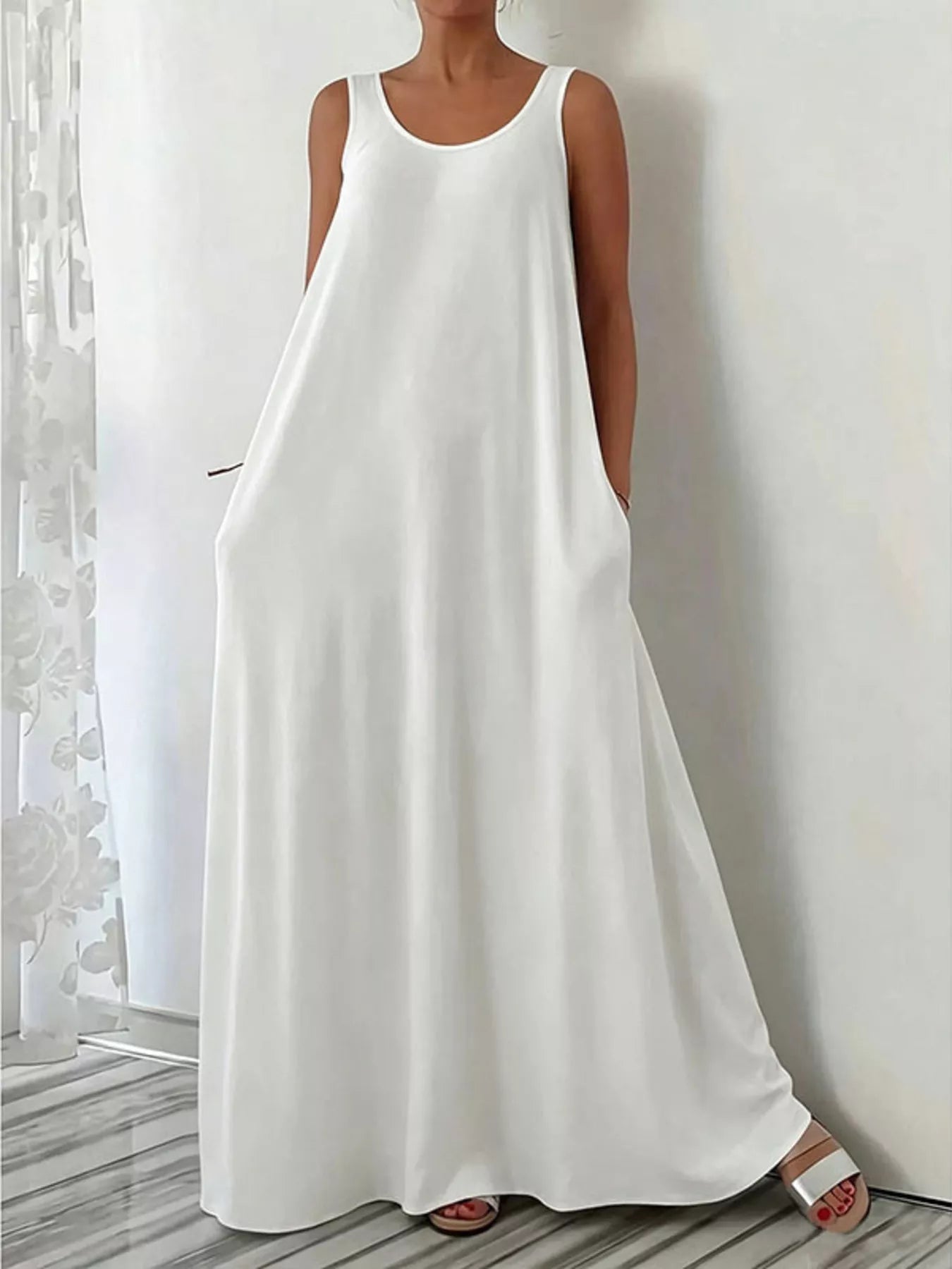 Sleeveless Maxi Dress with Pockets