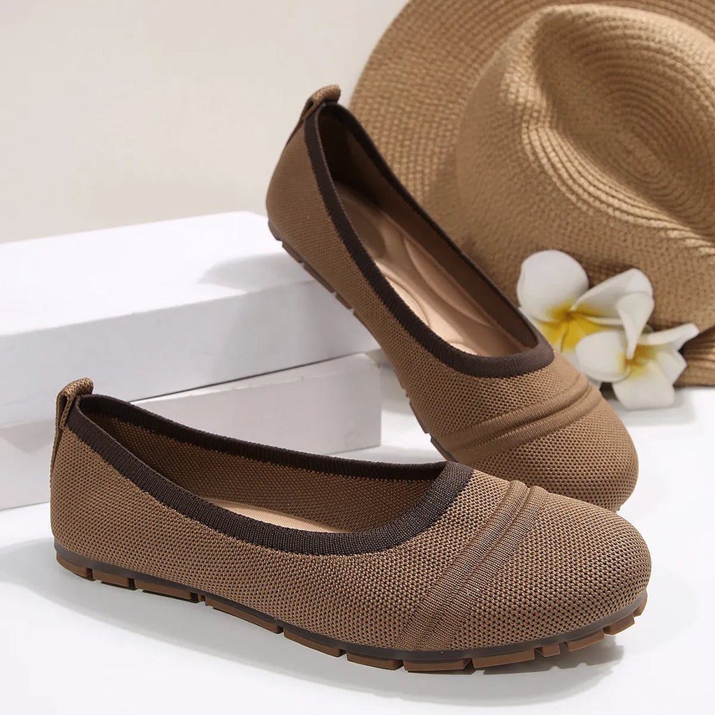 Mesh Round Toe Flat Slip-Ons