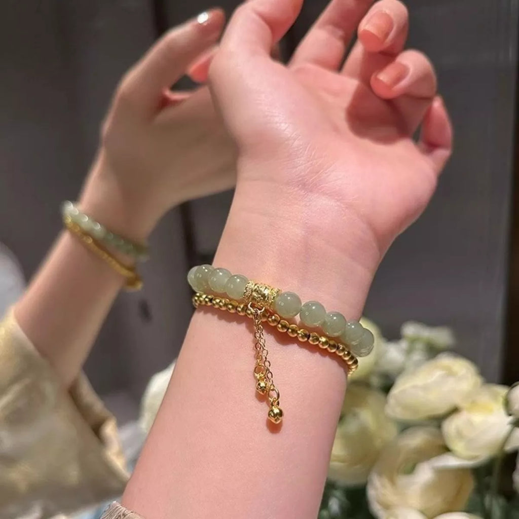 18K Gold-Plated Bead Bracelet
