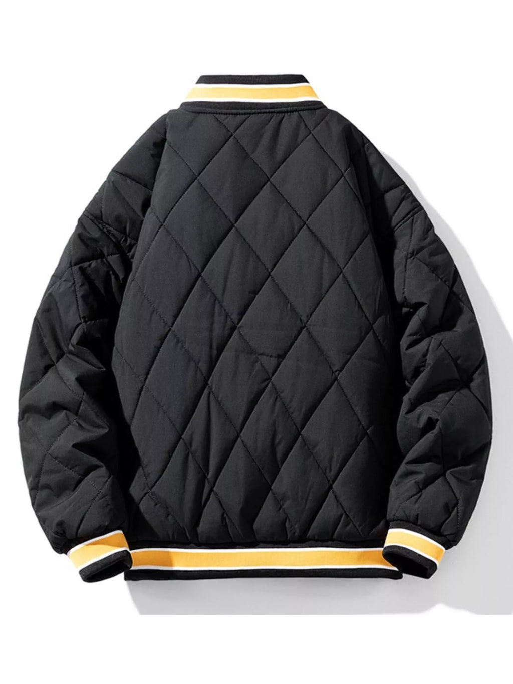 Men's Plus Size Quilted Padded Snap Down Jacket