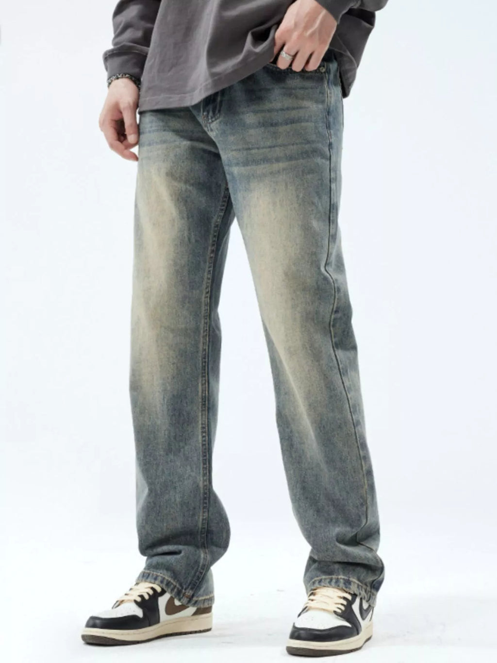 Men's Vintage Wash Loose Fit Jeans