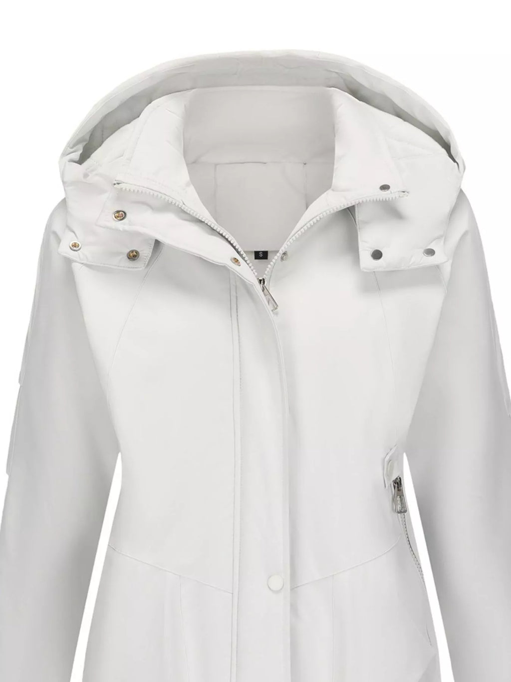 Full Size Hooded Mid-Length Windproof Outerwear Plus Size