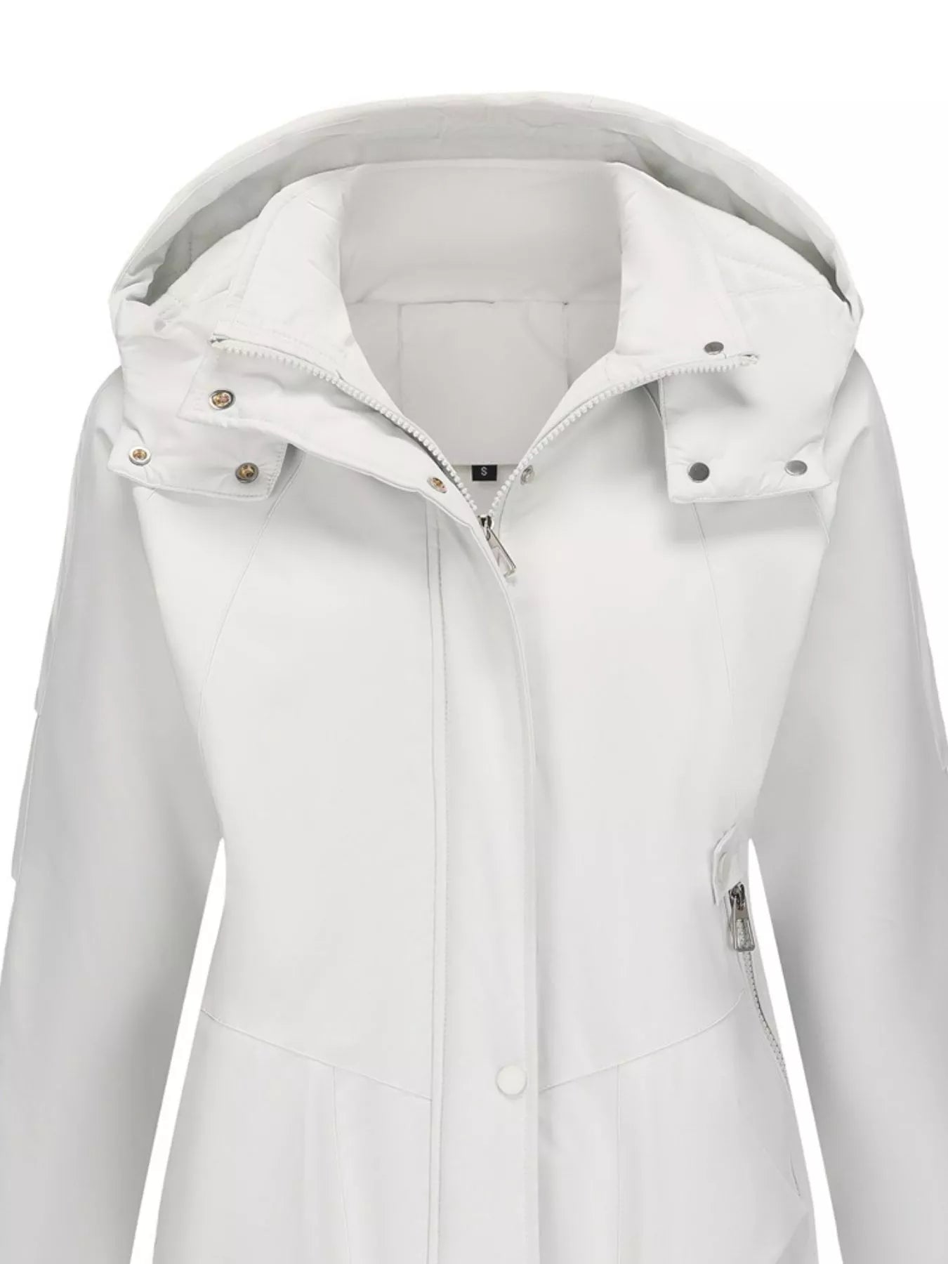 Full Size Hooded Mid-Length Windproof Outerwear Plus Size