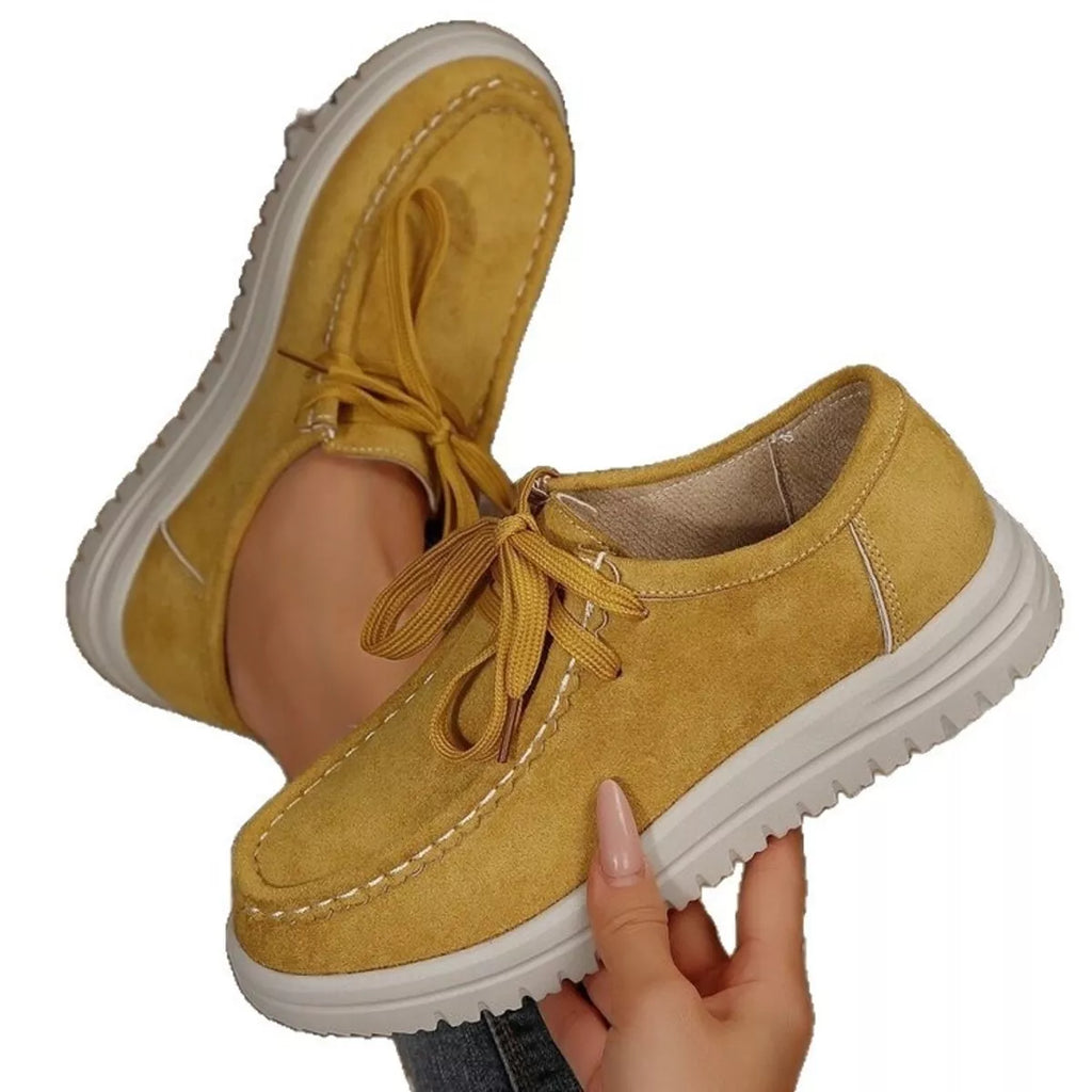 Lace Up Round Toe Loafers