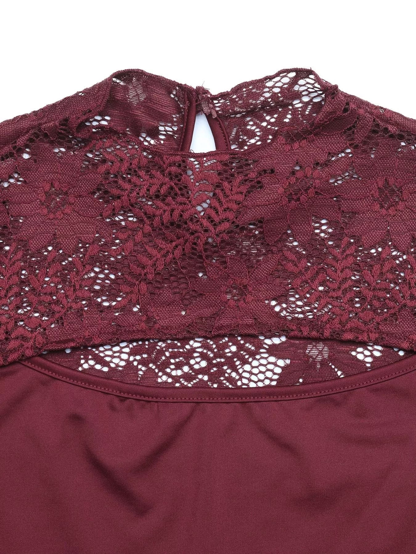 Lace Cut-out Flare Sleeve Bodysuit