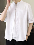 Men's Plus Size Button Up Short Sleeve Shirt