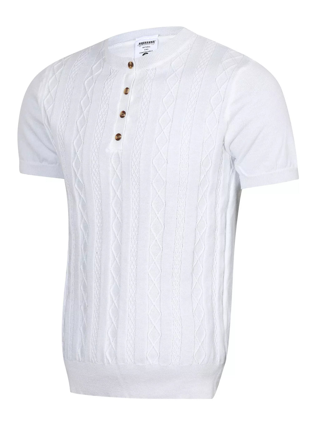 Men's Cable Knit Short Sleeve Knit Top