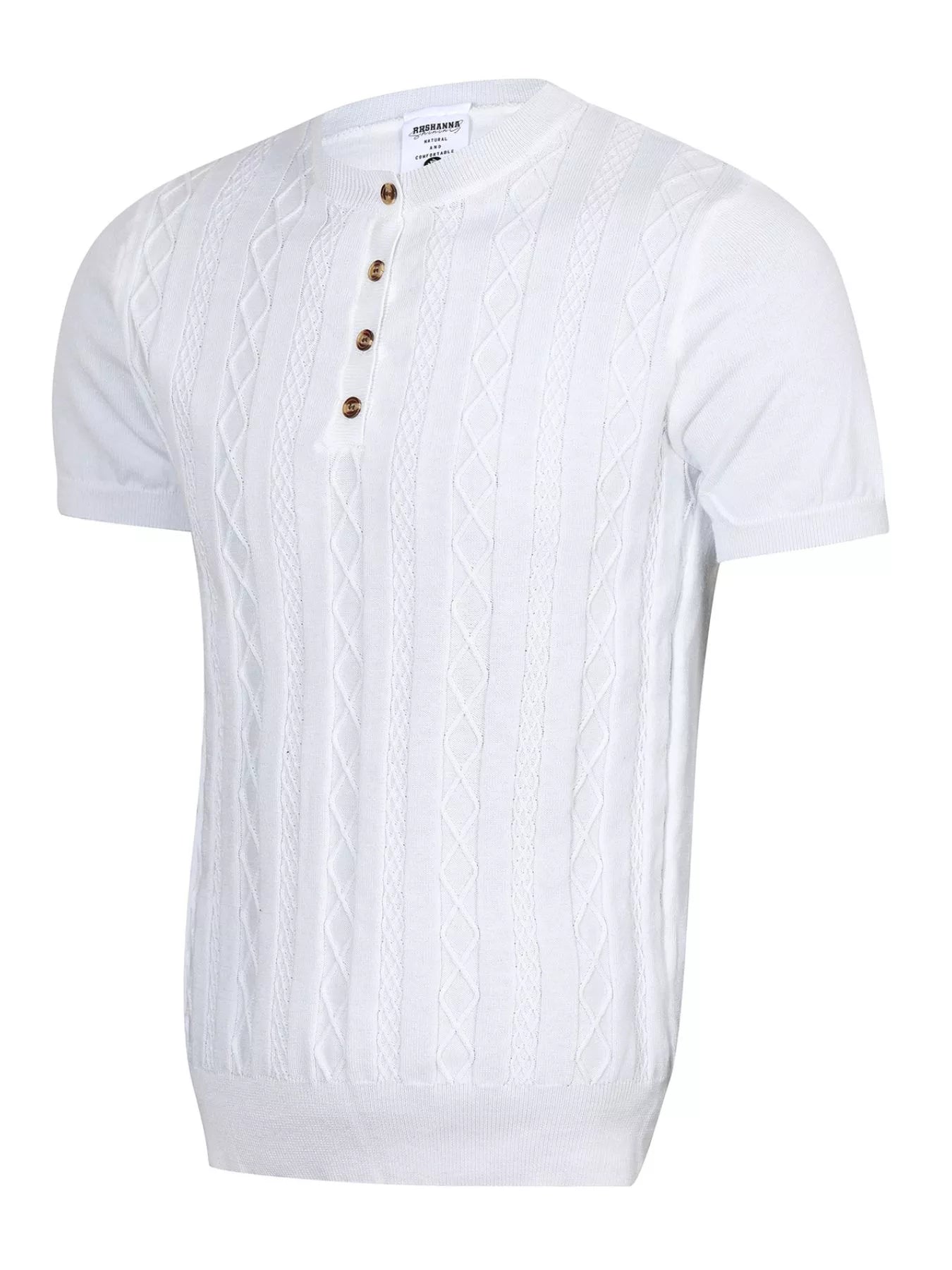 Men's Cable Knit Short Sleeve Knit Top
