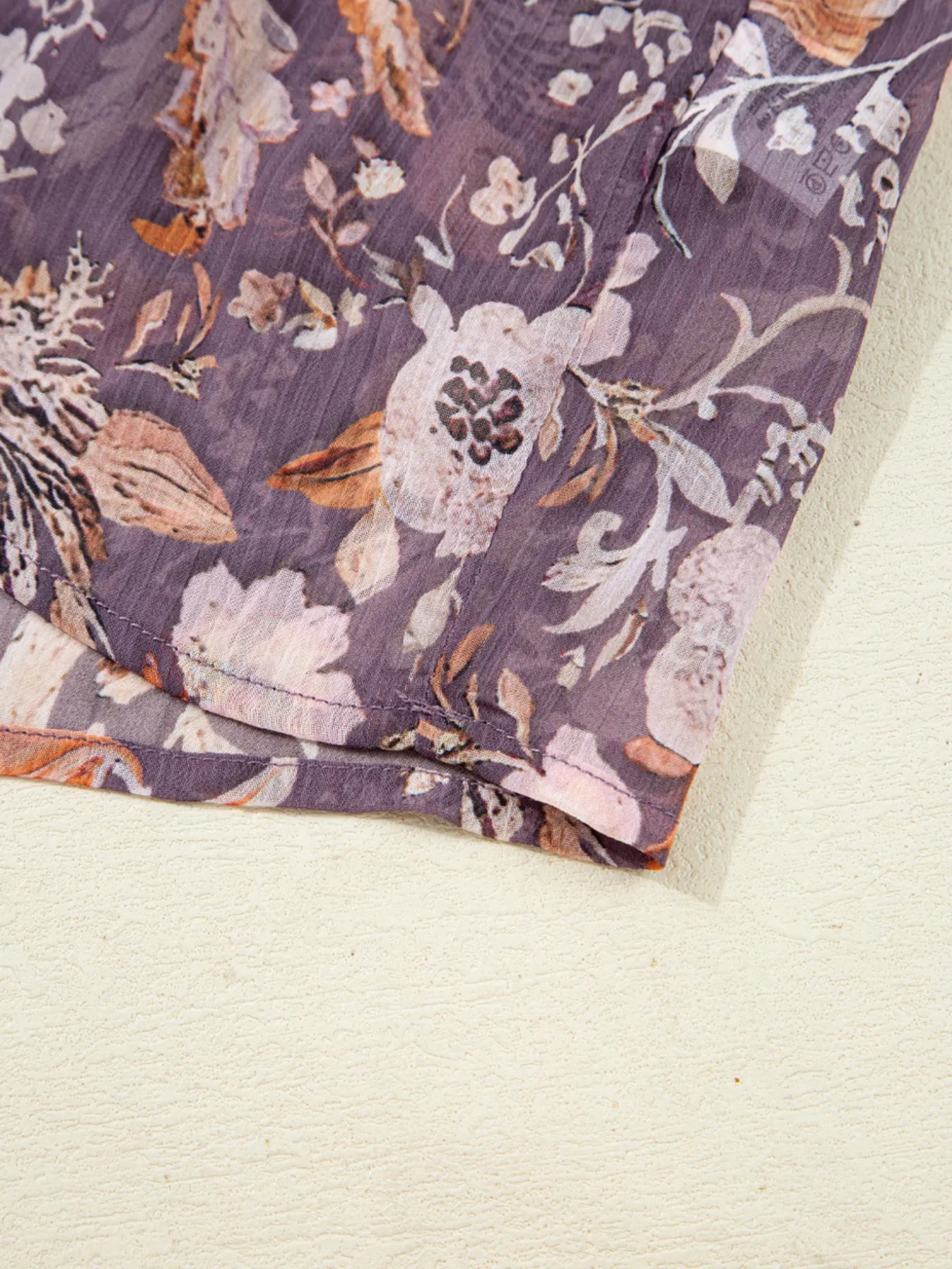 Floral Print Tie Neck Blouse