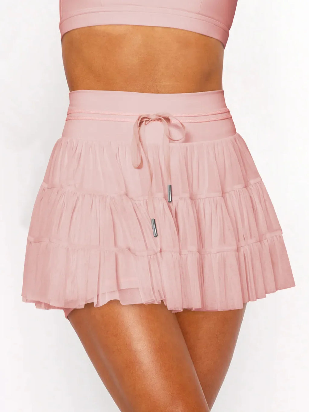 Ruched Mini Skort with Pockets