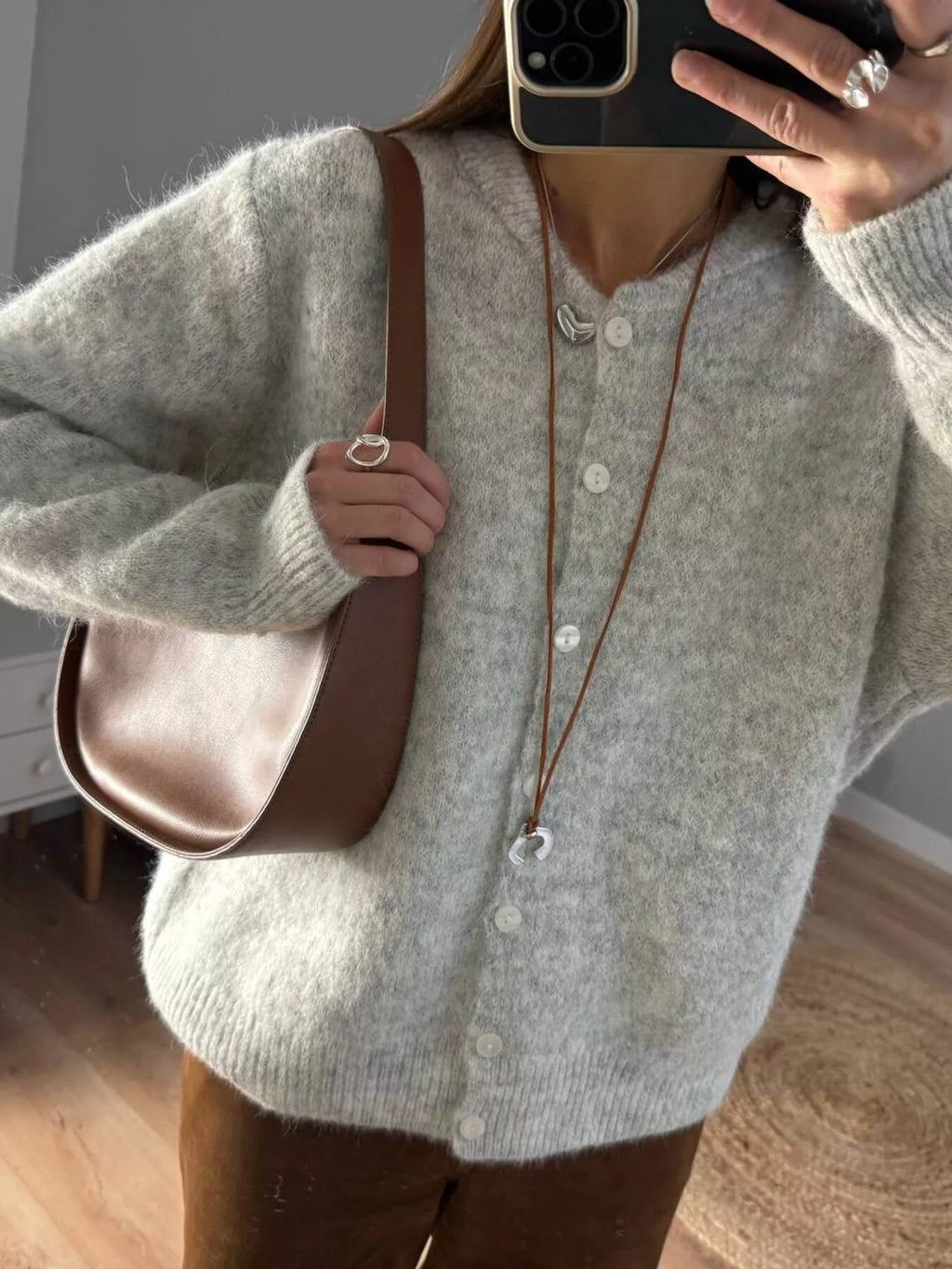 Button Up Long Sleeve Cardigan