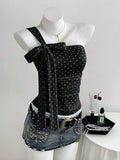 Polka Dot One-Shoulder Cami