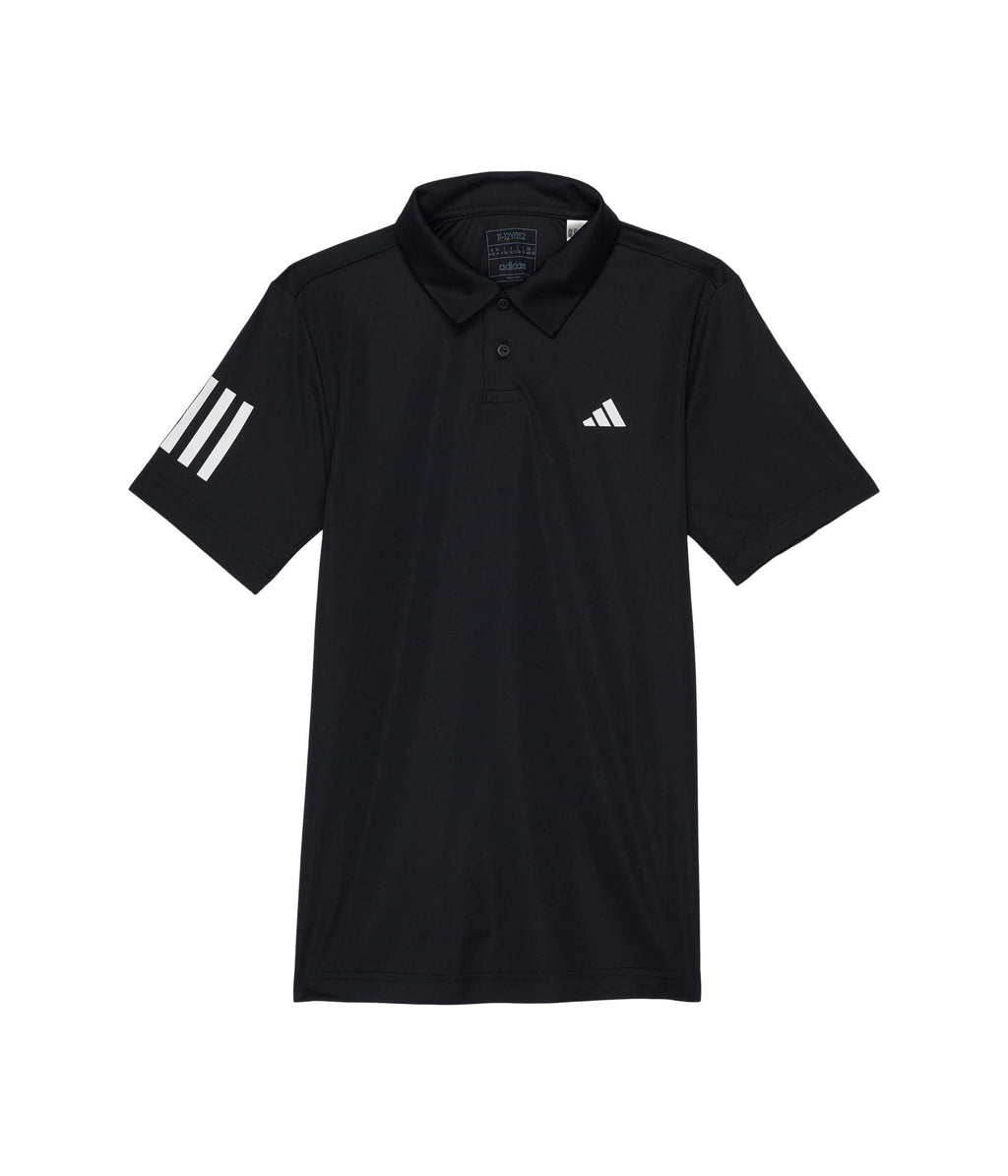 adidas Boys Club Tennis 3-Stripes Polo Shirt Black (2023) Large