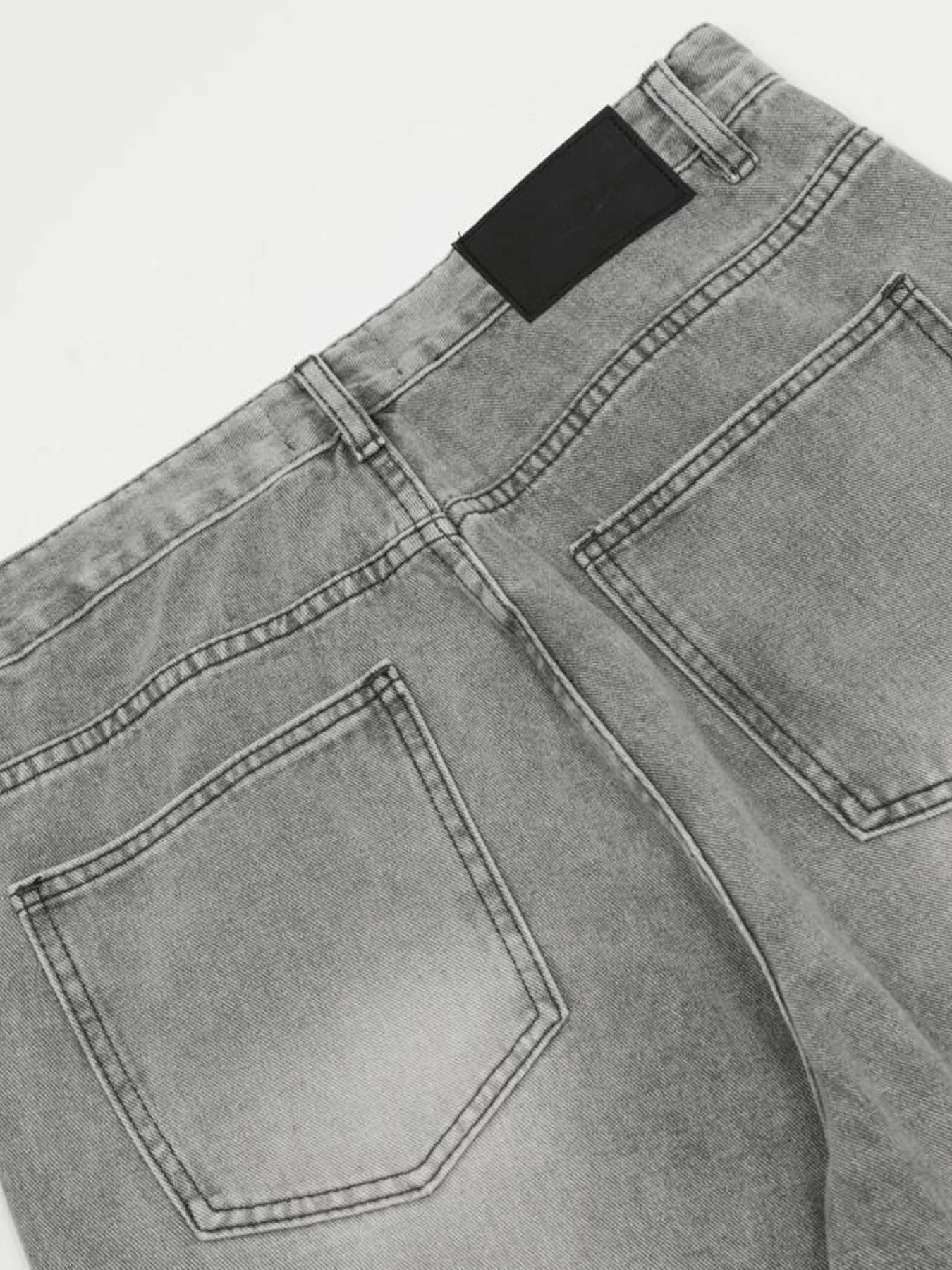 Men's High-Rise Wide Leg Washed Jeans