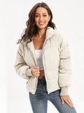 Zip Up Turtleneck Long Sleeve Puffer Jacket