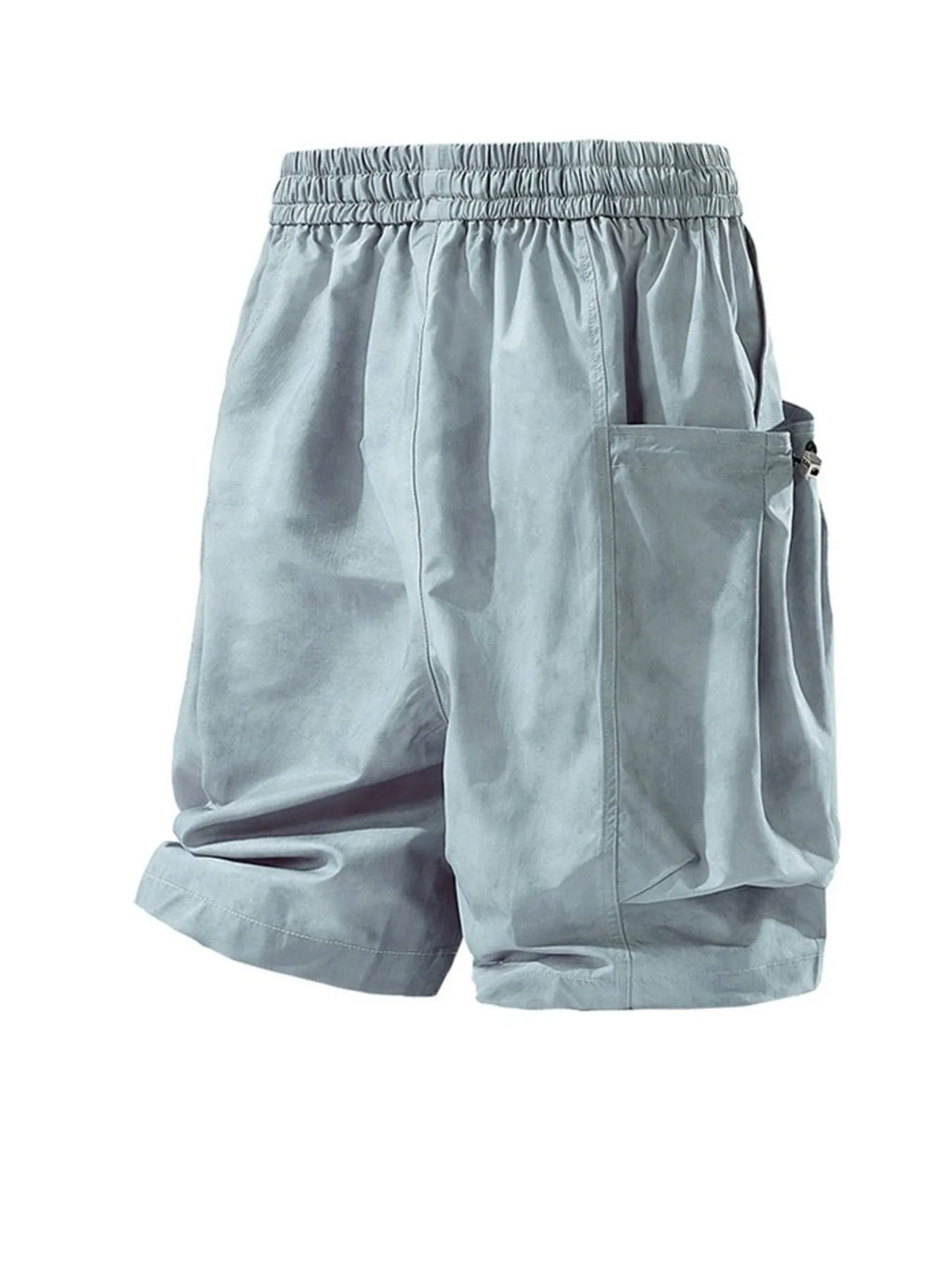 Men's Full Size Elastic Waist Cargo Shorts with Multi-Pockets Plus Size