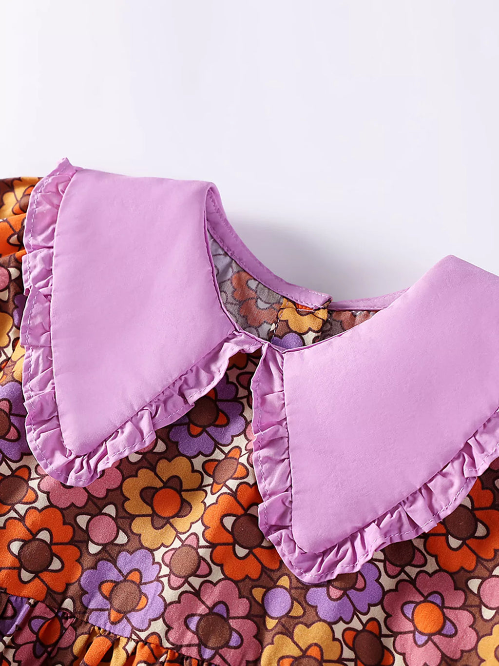 Children's Floral Print Peter Pan Collar Dress