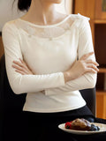 Floral Applique Long Sleeve T-Shirt