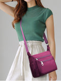 Multi-Pocket Lightweight Nylon Crossbody Bag
