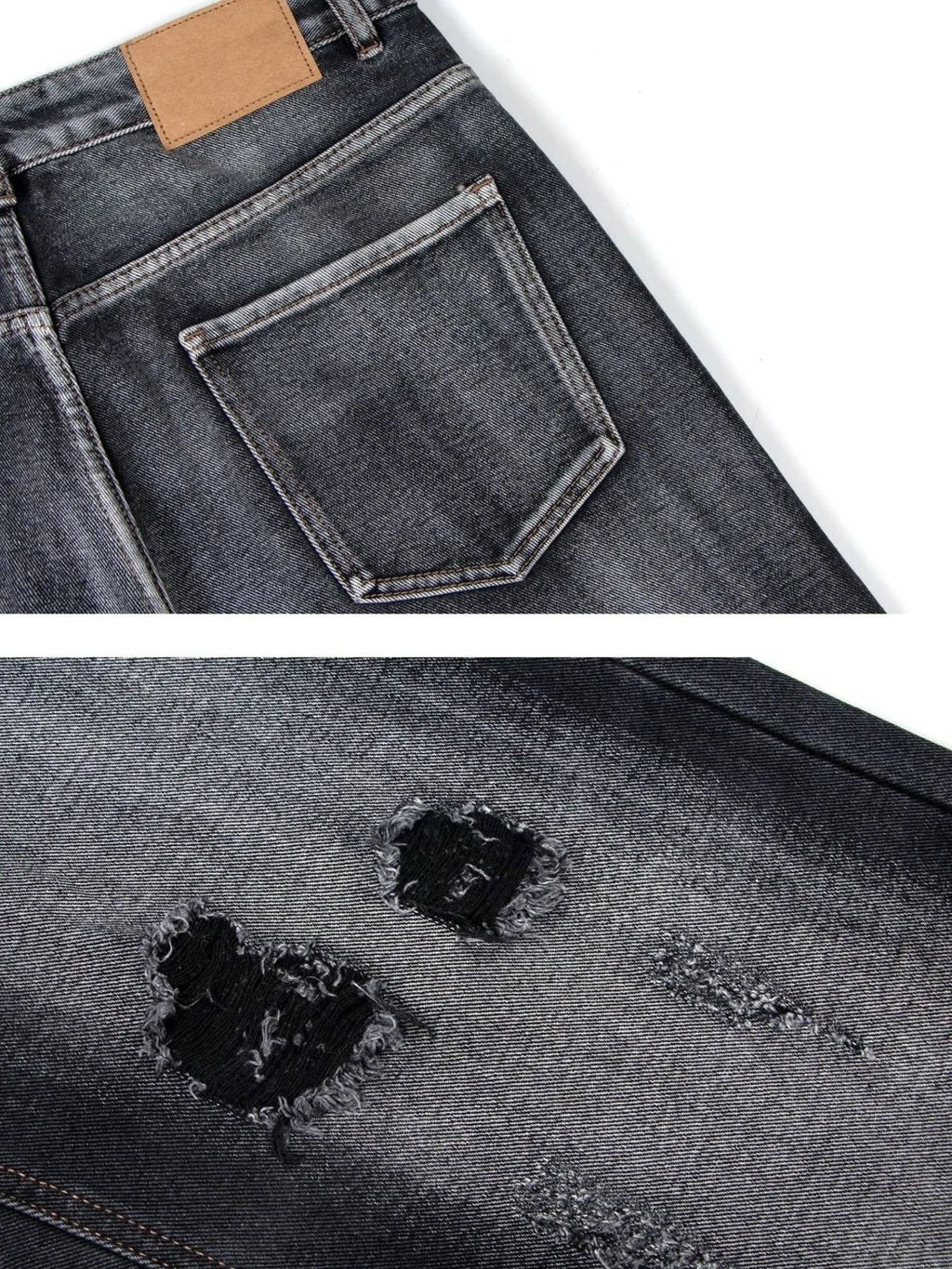Men's Distressed Wide-Leg Jeans