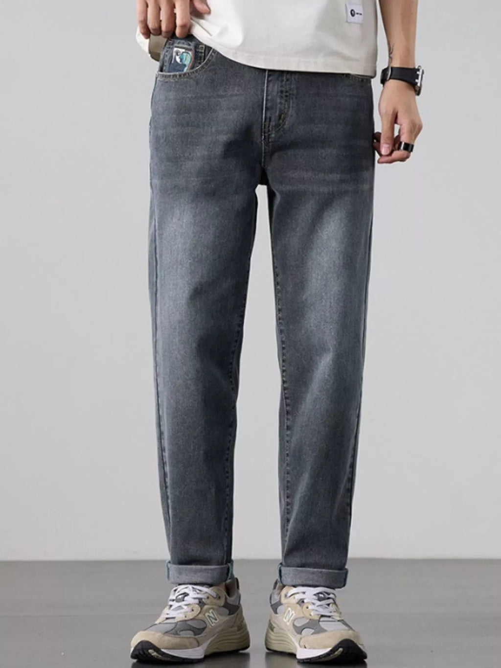 Men's Wash Straight Leg Jeans