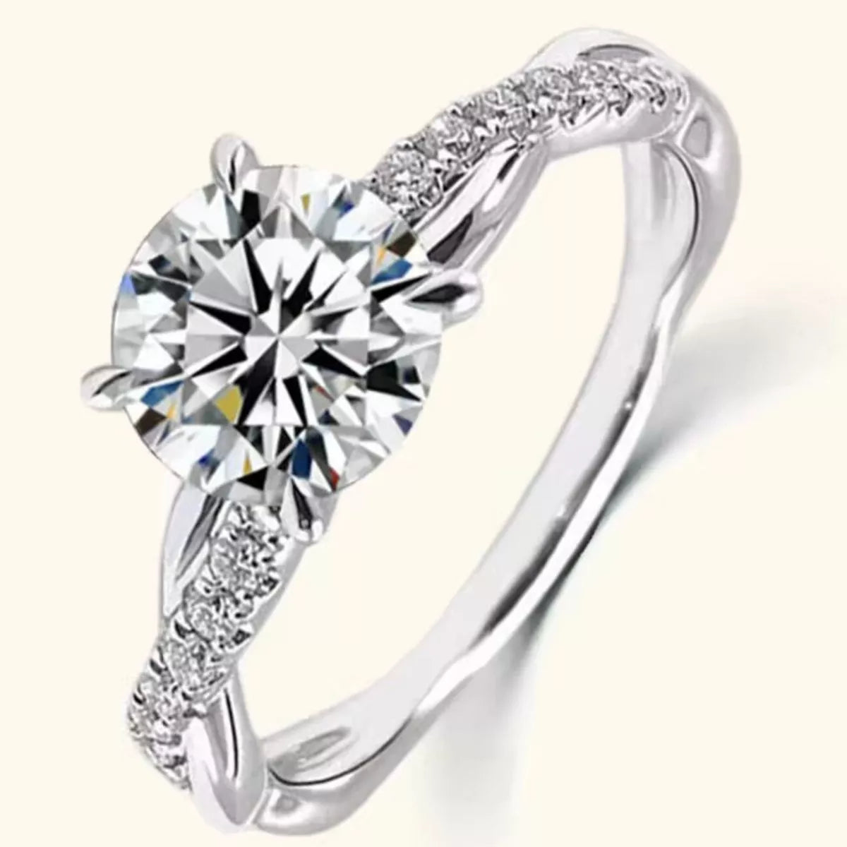 1 Carat Moissanite 925 Sterling Silver Ring