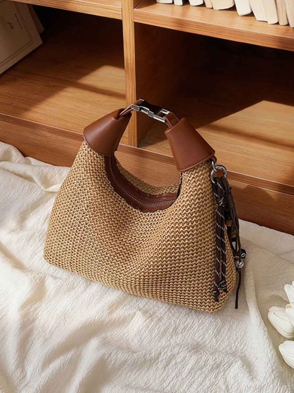 Woven Straw Crossbody Bag