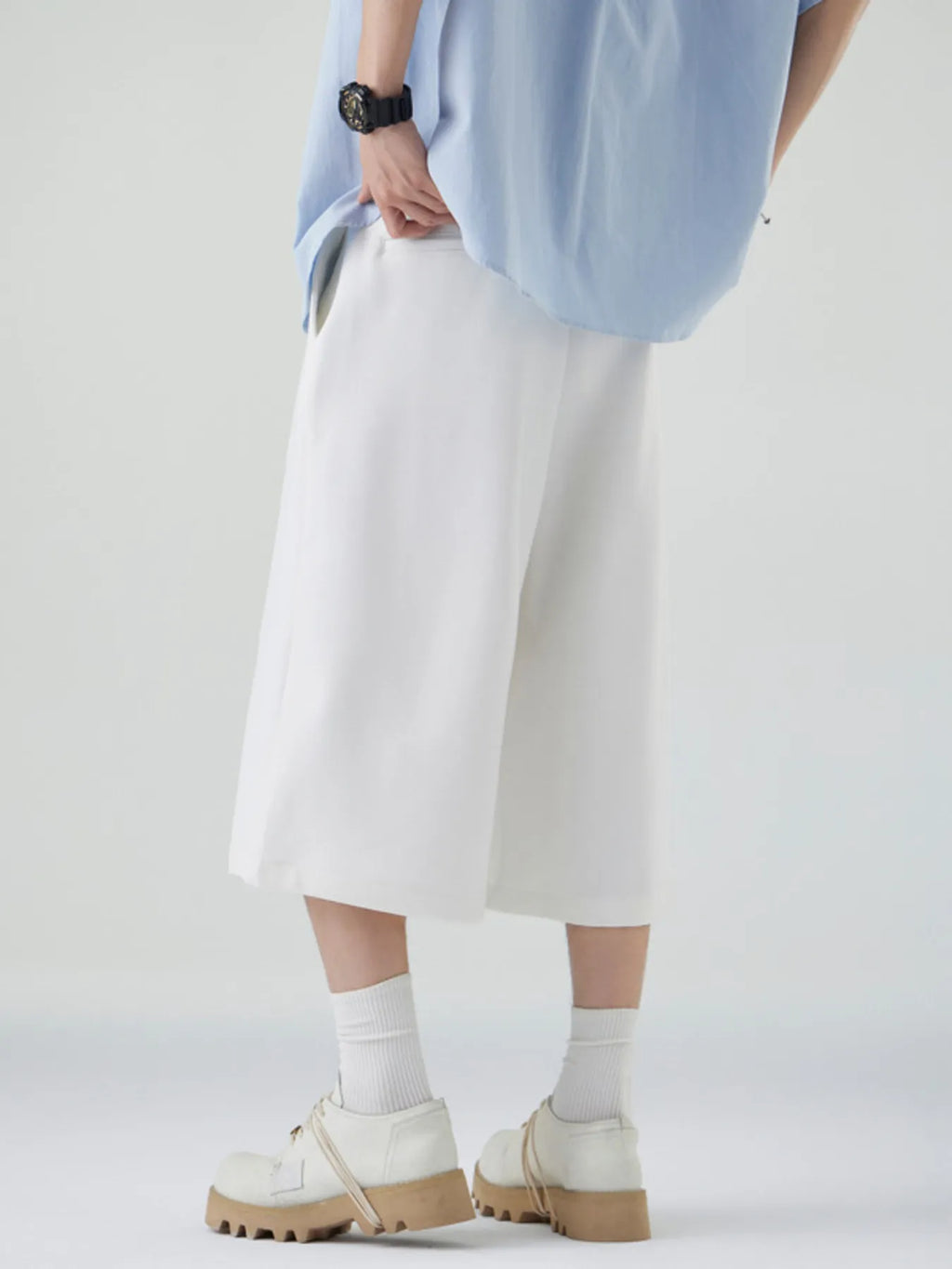 Men's Wide Leg Cropped Pants