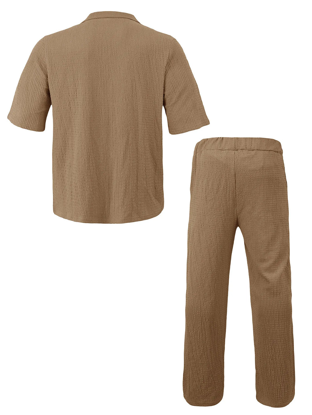 Men's Full Size Short Sleeve Top and Pants Set Plus Size