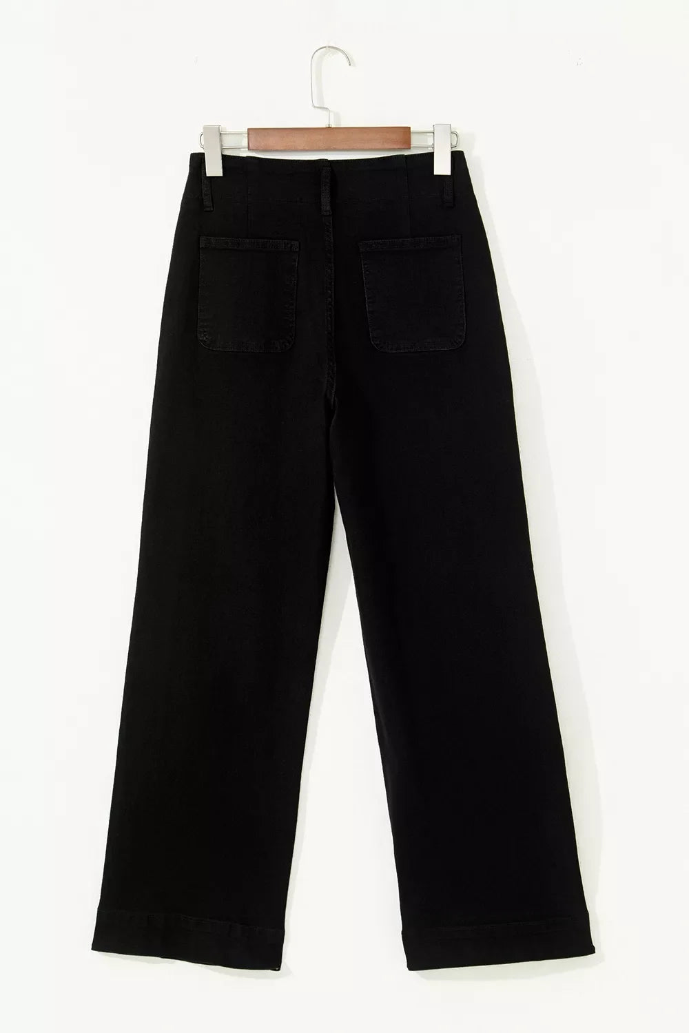 2-Button High Waist Flared Bottom Jeans