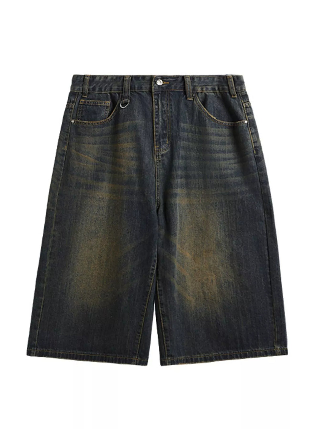 Men's Washed Wide Leg Demin Shorts