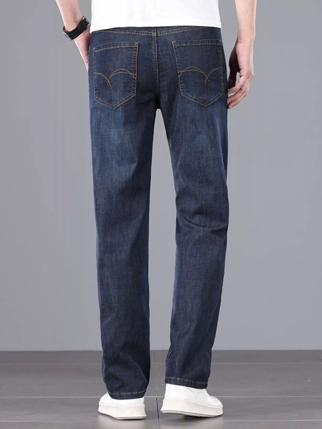 Men's Straight Fit Wash Jeans