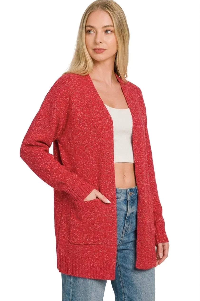 Zenana Open Front Sweater Cardigan