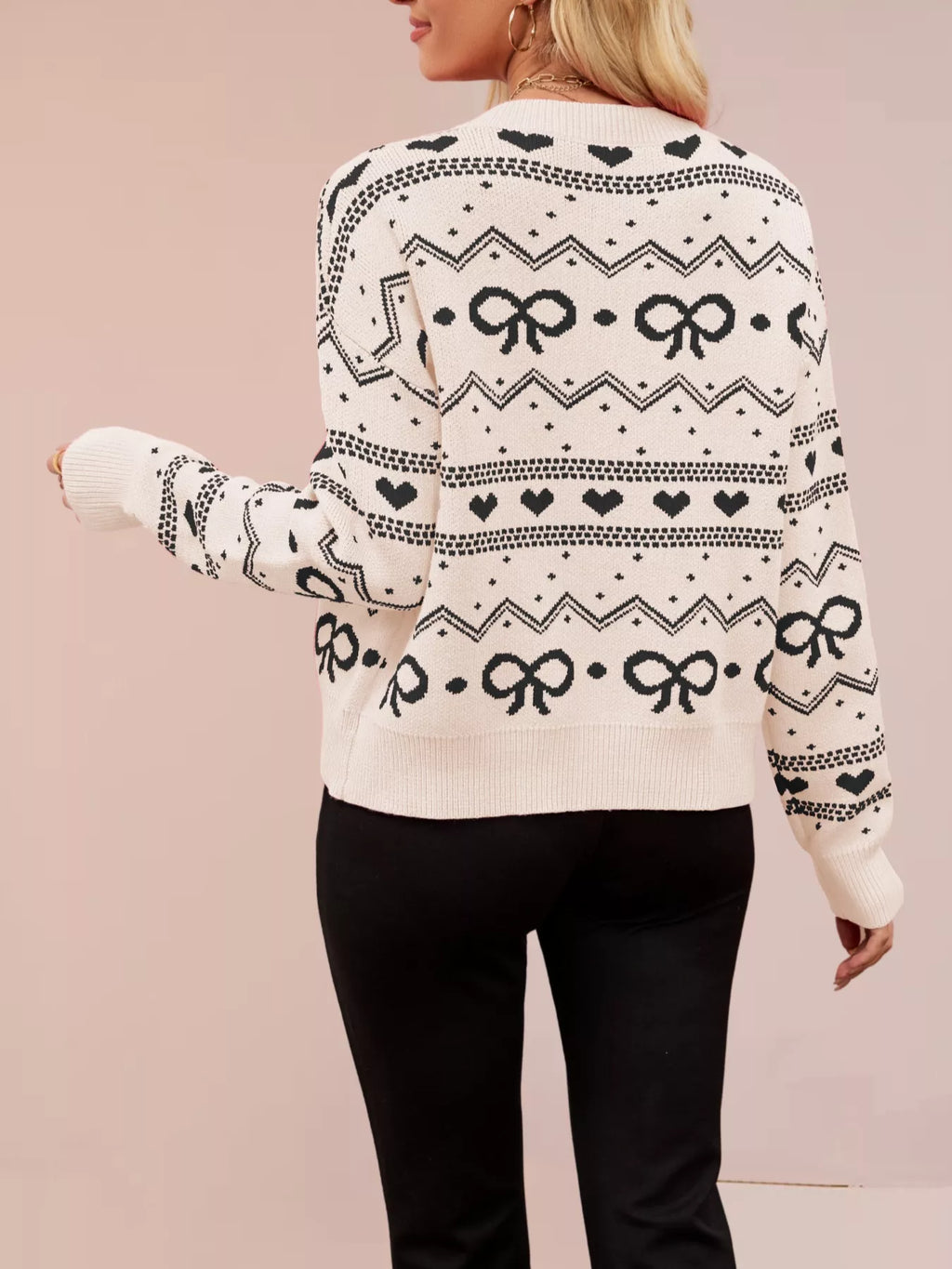 Bowknot Pattern Knit Cardigan