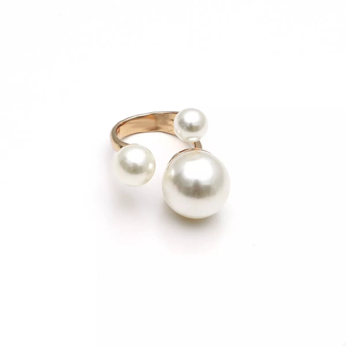 18K Gold-Plated Pearl Open Ring