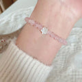 925 Sterling Silver Crystal Bead Flower Bracelet