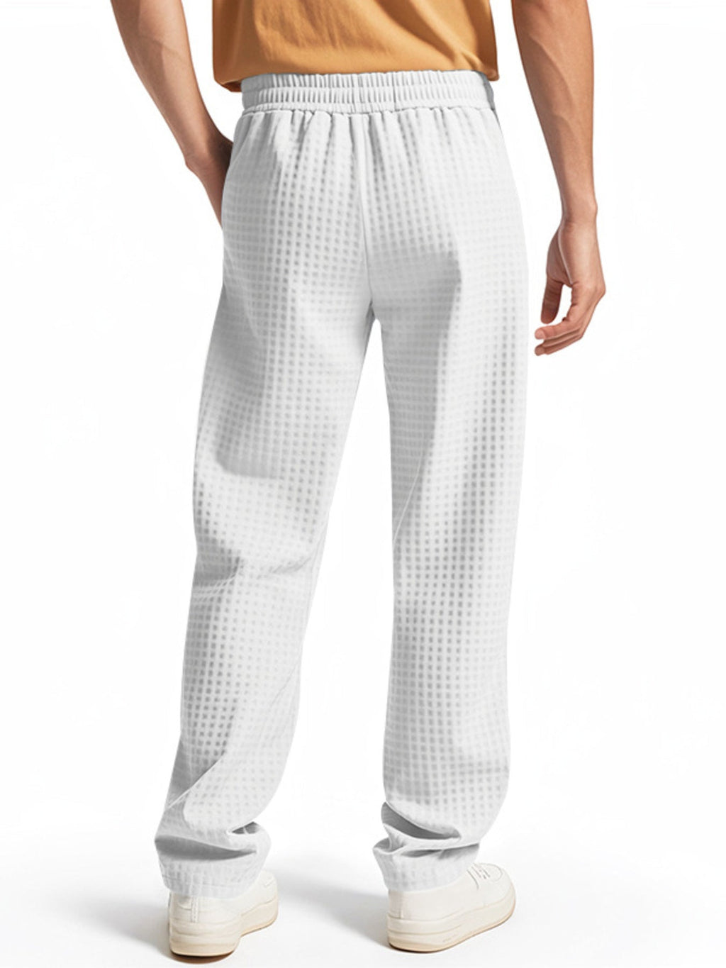 Men's Full Size Textured Drawstring Casual Pants Plus Size
