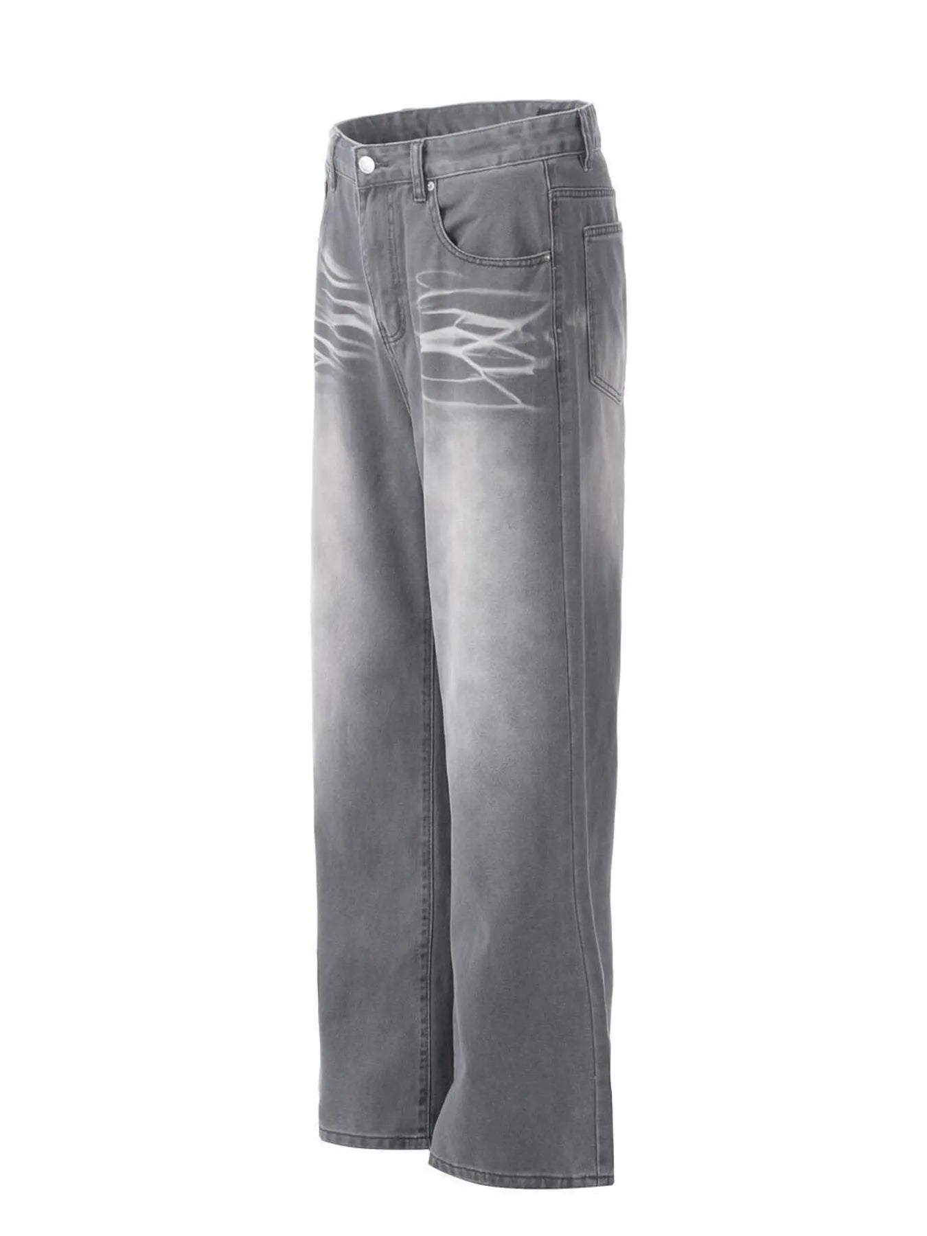 Men's Wide Leg Wash Jeans