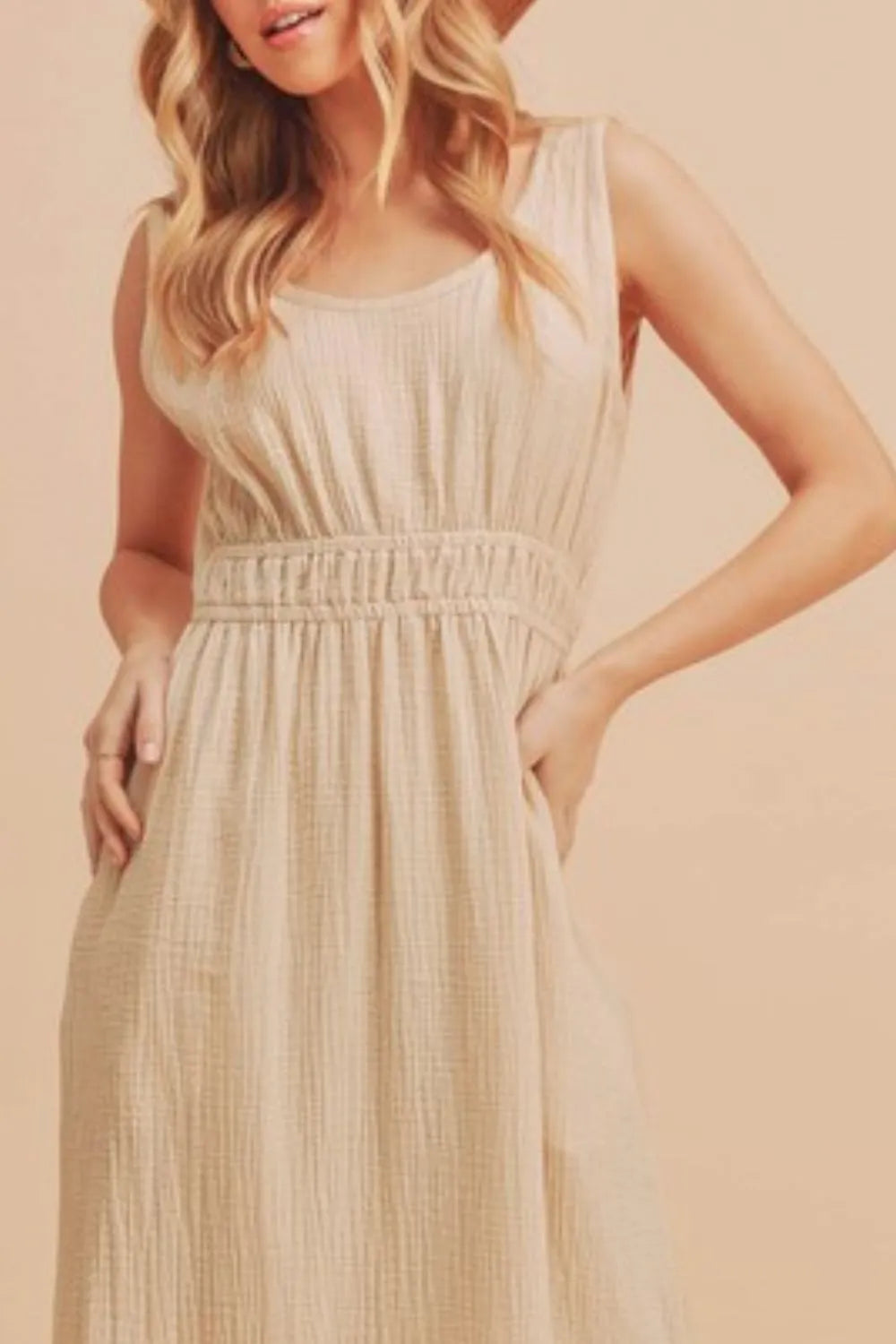 Aemi + Co Side Slit Round Neck Sleeveless Tank Dress