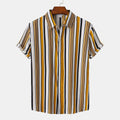 Men's Plus Size Striped Short Sleeve Shirt