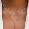 Three Layered Bar Pendant Necklace