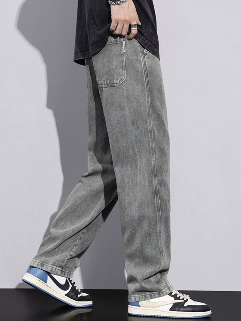 Men's Plus Size Relaxed Fit Drawstring Jeans