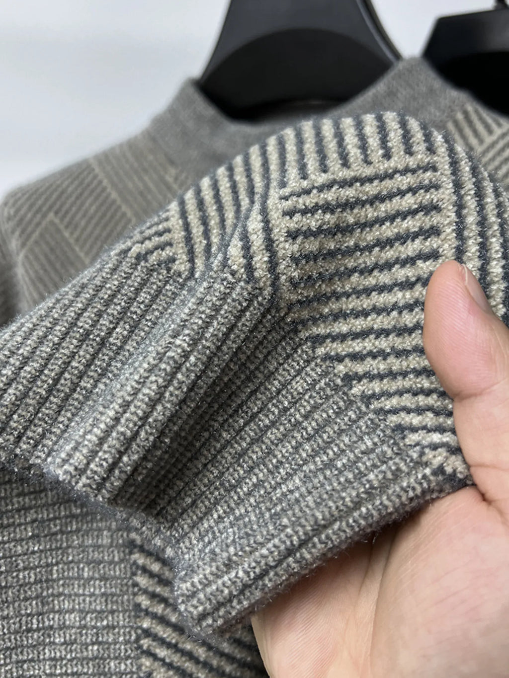 Men's Plus Size Textured Knit Long Sleeve Sweater