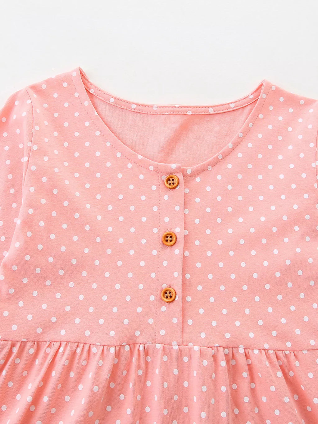 Children's Polka Dot Bunny Long Sleeve Dress