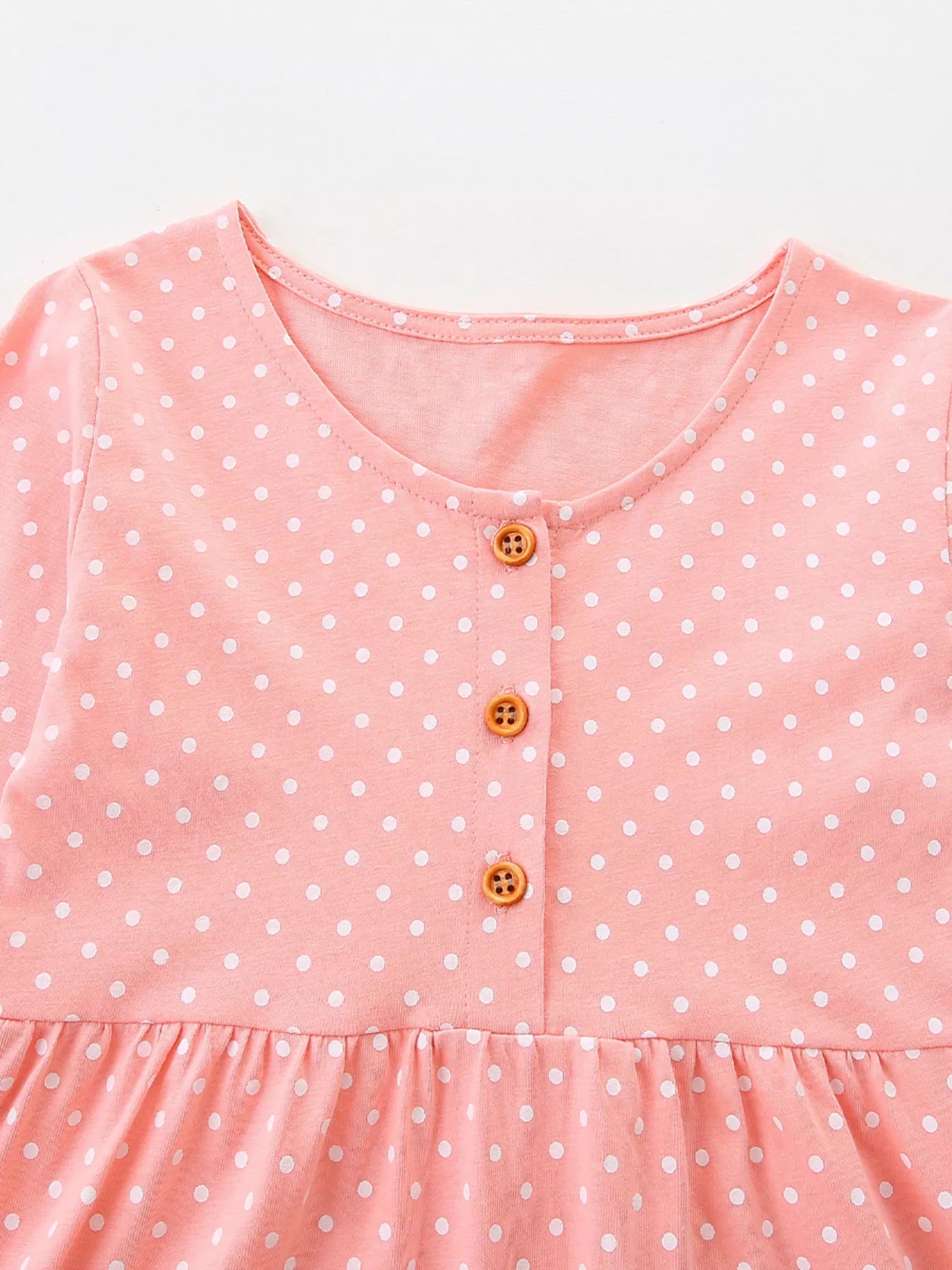 Children's Polka Dot Bunny Long Sleeve Dress