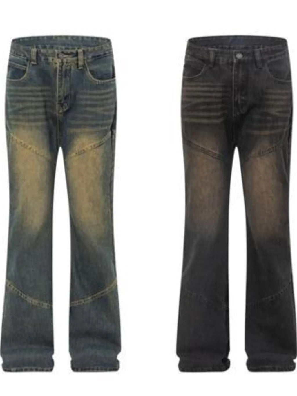 Men's Full Size Vintage Wash Bootcut Denim Jeans Plus Size