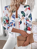 Printed Zip Up Long Sleeve Jacket