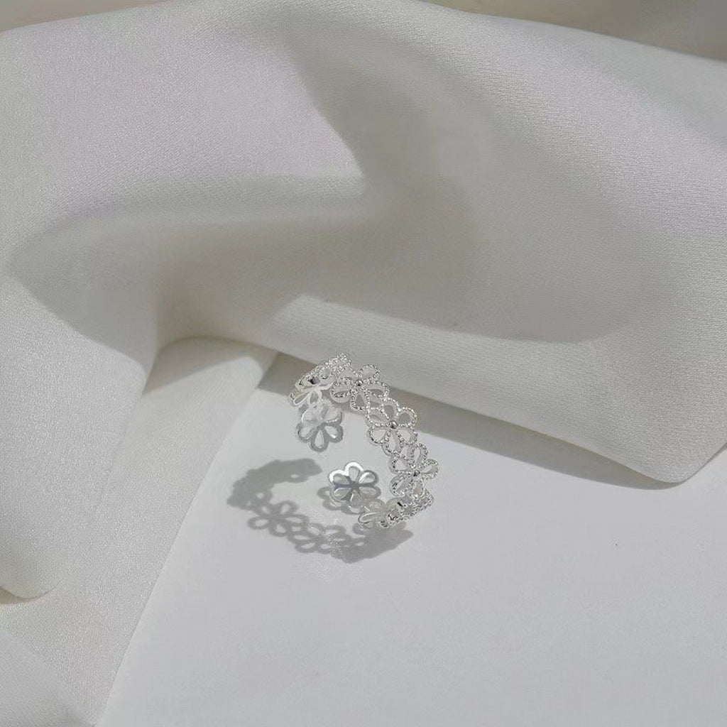 Floral Adjustable Open Ring